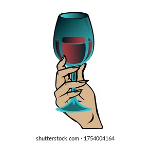 Red Wine Glass Vector Illustration