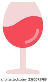 Red wine glass vector illustration with isolated on white background.