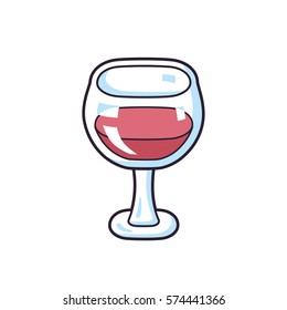Red wine glass vector isolated.
