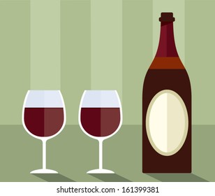 Red wine and glasses