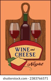 Gafas de vino tinto con queso.