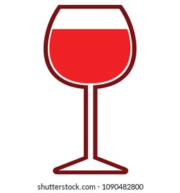 Red Wine Glass.Vector