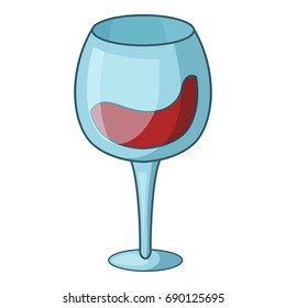 Red wine goblet icon. Cartoon illustration of red wine goblet vector icon for web design