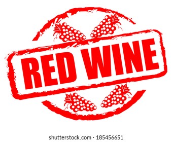 red wine grunge stamp vector illustration