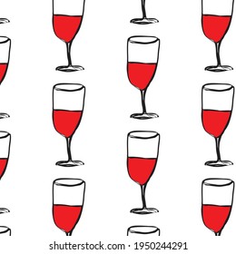 red wine hand drawn  pattern background   vector eps.10