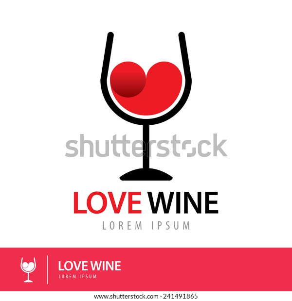 Red Wine Heart Shape Glass Symbol Stock Vector (Royalty Free) 241491865