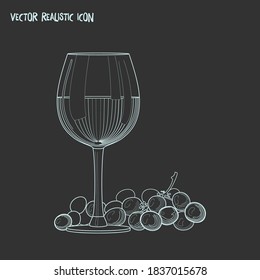 Red wine icon line element. Vector illustration of red wine icon line isolated on clean background for your web mobile app logo design.
