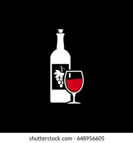 Red wine icon. Vector illustration.