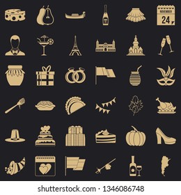 Red wine icons set. Simple style of 36 red wine vector icons for web for any design