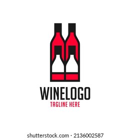 red wine illustration logo design your company