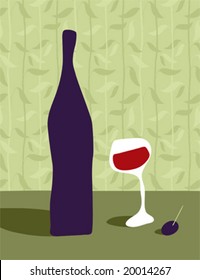 red wine - invitation card