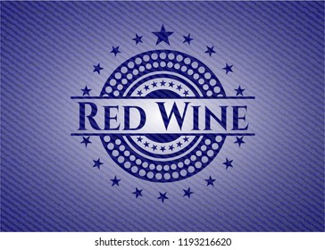 Red Wine jean or denim emblem or badge background