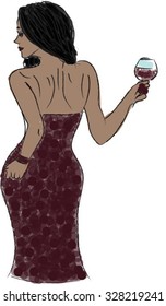 red wine lady