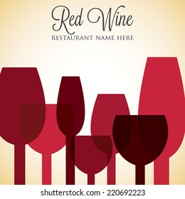Red wine list menu cover in vector format.
