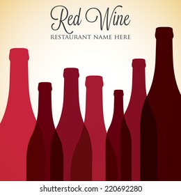 Red wine list menu cover in vector format.