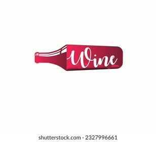 red wine logo design . wine bottle illustration 