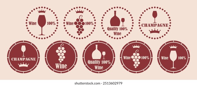 Red wine logo. Isolated red wine on white background