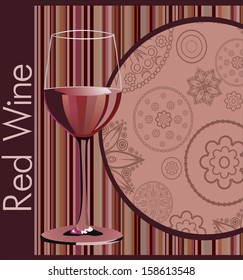 Red Wine Menu. Card Design template.