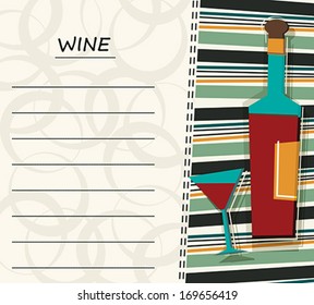 Red Wine Menu, editable background