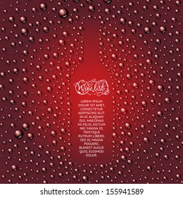 Red wine on a black background. Vector illustration.
