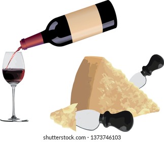 red wine with Parmesan cheese
