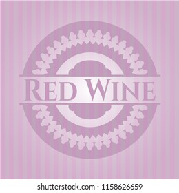 Red Wine pink emblem. Retro