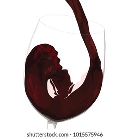 Red wine is poured into a ...ustration vector eps 8.eps
