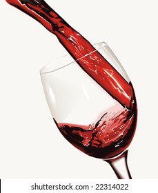 Red wine pouring (vector)