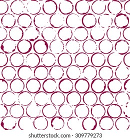 Red wine round stains seamless background