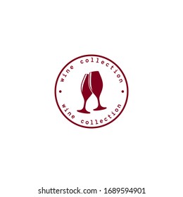 Red wine. Rubber stamp. Isolated wine on white background