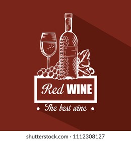 red wine set icons
