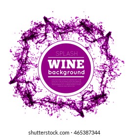 Red wine splash. Vector illustration on white background