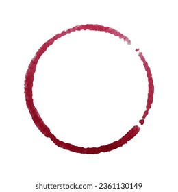 Red wine stain isolated on white background