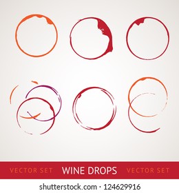 Red Wine Stain Over Gray Background. Vector Illustration, Eps 10, Contains Transparencies