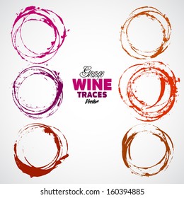 Red wine stain over gray background. Vector Illustration, eps 10, contains transparencies