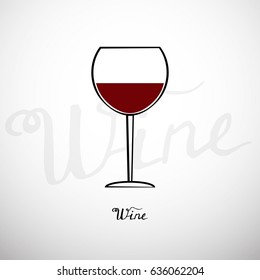 Red Wine Vector Icon, Symbol, Logo