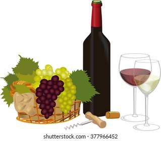 red wine and white wine