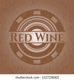 Red Wine wood emblem. Retro. Vector Illustration.