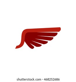 Red wing birds icon in flat style isolated on white background. Flying symbol