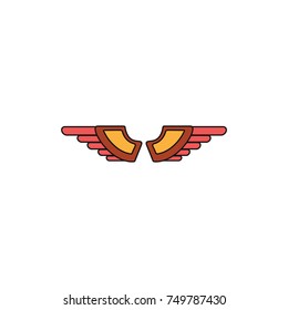Red wing cartoon icon for your design labels wing graphic and vector illustration