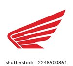 red wing icon logo wing sign emblem sticker symbol identity isolated white background design graphic design vector template element