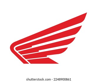 red wing icon logo wing sign emblem sticker symbol identity isolated white background design graphic design vector template element