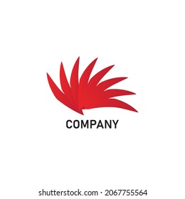 Red Wing logo applied for business and finance logo design inspiration. Abstract vector colorful wing isolated on white background. Logo, sign, or emblem design template. The design concept.