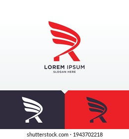 Red wing logo. Initial letter R logo.  A unique, exclusive, elegant, professional, clean, simple, modern logo. Great logo for company with strong feels, It would be perfect for your company