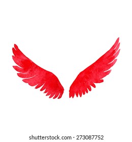 red wings of devil vector illustration 