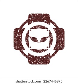 Red wings icon inside distress rubber texture. 