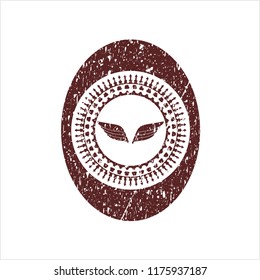 Red wings icon inside distressed grunge seal