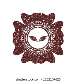 Red wings icon inside distressed rubber stamp with grunge texture