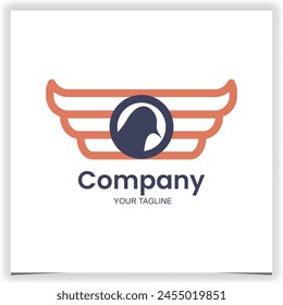 Red wings vector business logo design template