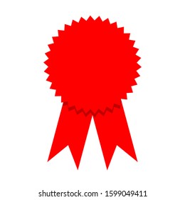 red winner award ribbons isolated on white background. vector illustration